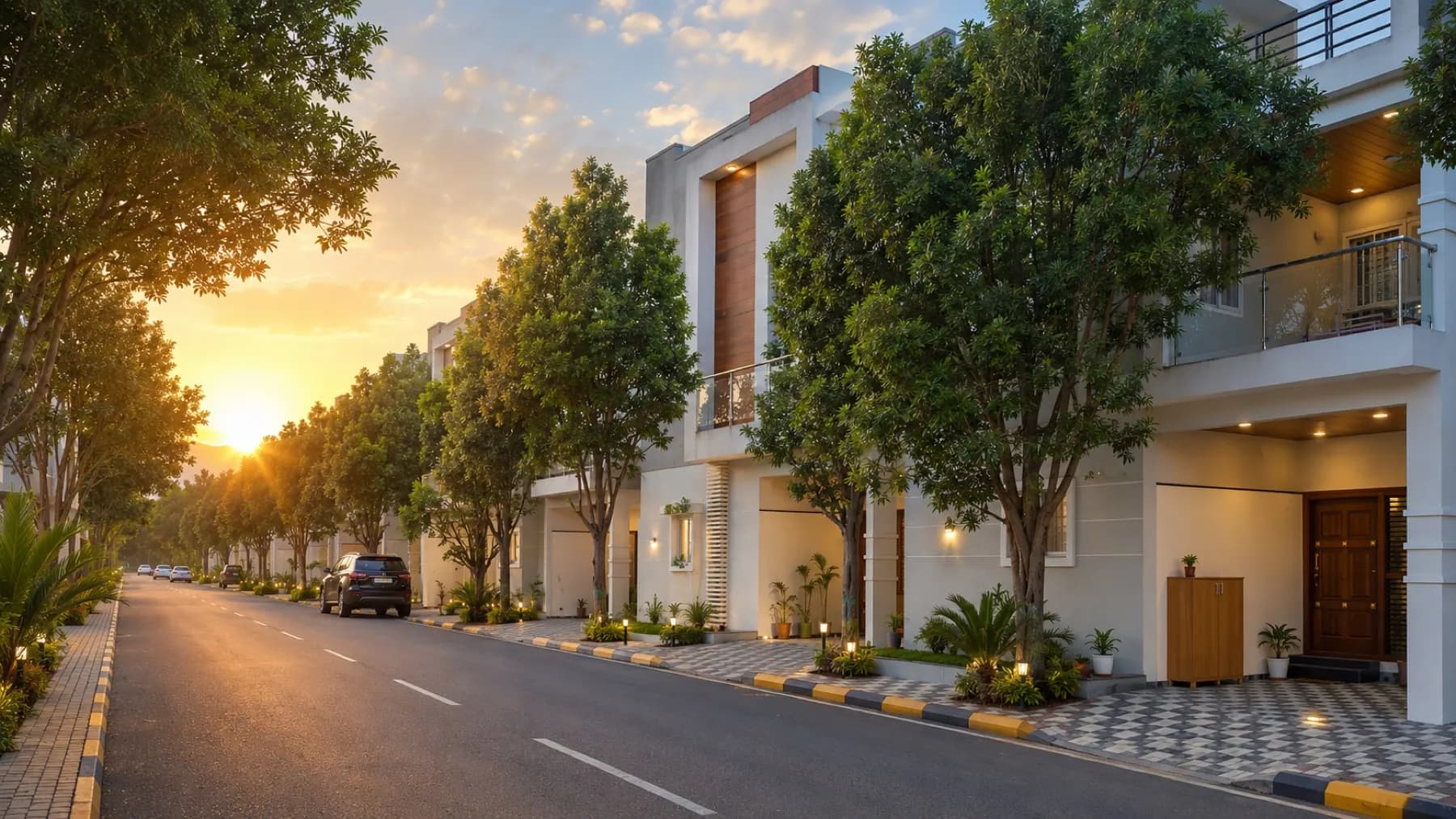 Medhyam Dwellings villa community surrounded by natural greenery